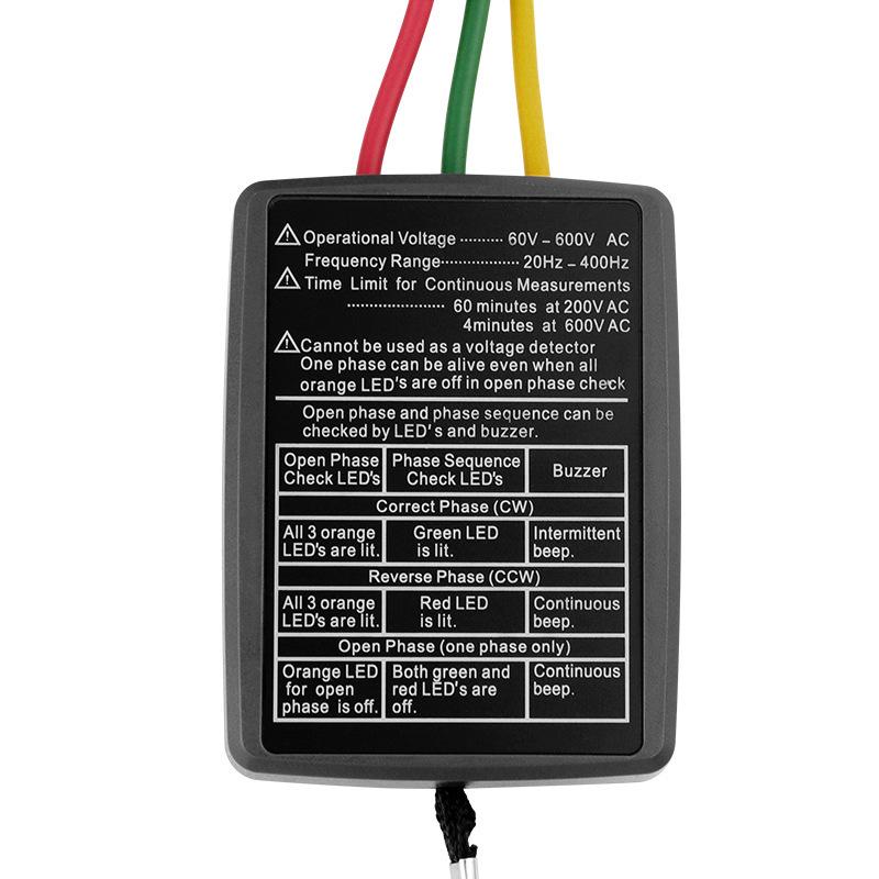Portable Three-Phase AC Phase Sequence and Current Detector