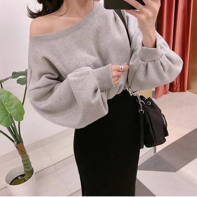 Μπλουζάκι T-shirt για Γυναίκες με Μανίκια Νυχτερίδα, Ασύμμετρο, Μακρυμάνικο, Μονόχρωμο, Casual, με Αίσθηση Σχεδιασμού, Σχισμή στο Κάτω Μέρος