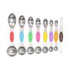 9-Piece Dual-End Stainless Steel Magnetic Measuring Spoons with Gram Scale