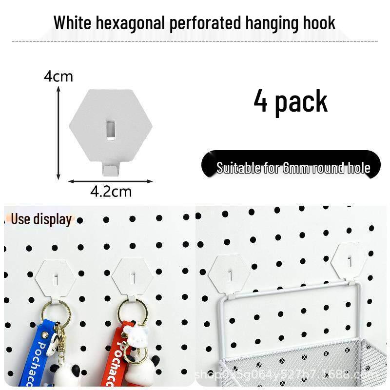 Pegboard Wall Organizer with Hooks - No-Drill Storage Rack for Entryway or Study Room.