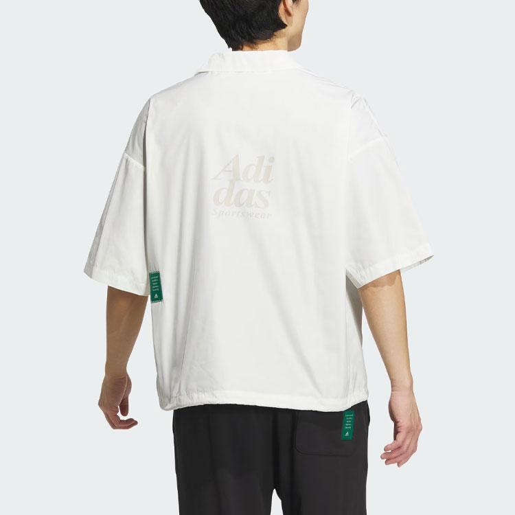 Adidas Short Sleeve Coach Jacket With Letter Print Men Jackets Han-Jade-White IT3957