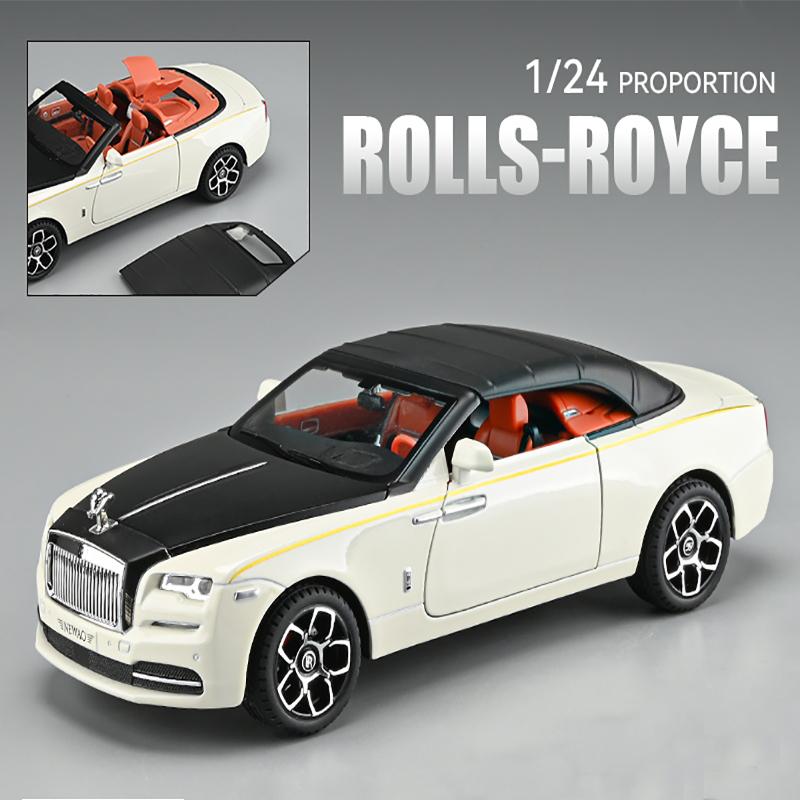 

1:24 Scale Rolls Royce Down Alloy Model Car Luxury Vehicle Simulation Sound & Light Diecast Toy Car Collection Toys For Children белый
