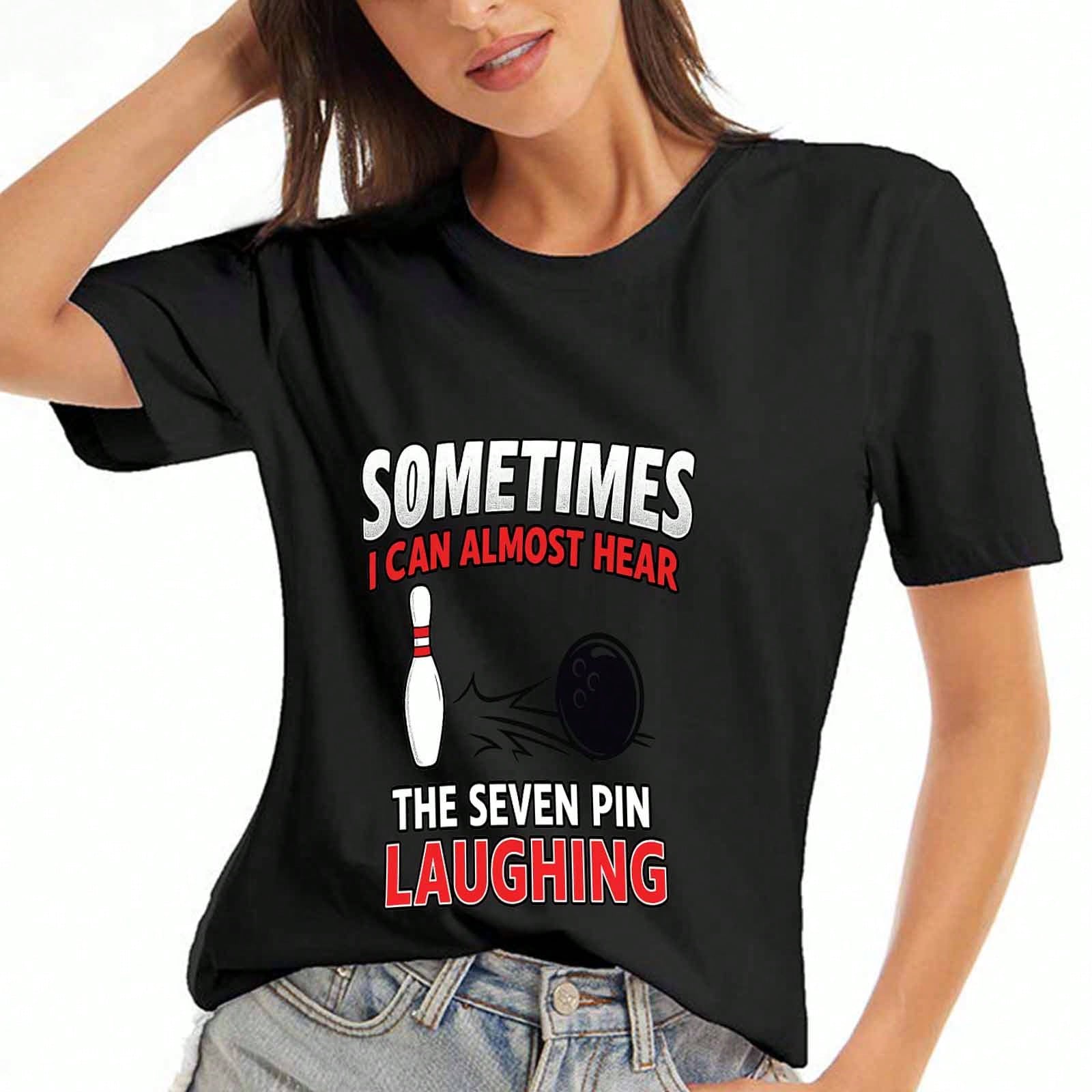 Bowling Pins unisex Cotton T Shirt, Pure Cotton Highquality Printing, Durable, Casual And Fashionable. Three Patterned Bowling Pins Make This T Shirt S разноцветный