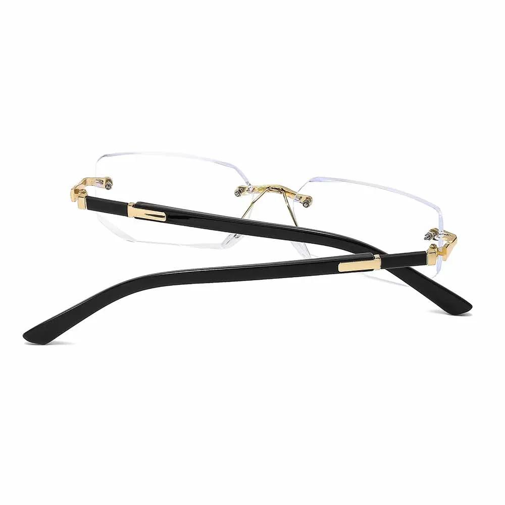 Square Frameless Reading Glasses for Women Men Clear Lens HD Durable Eyewear 0 To +4.0 Sun Protection