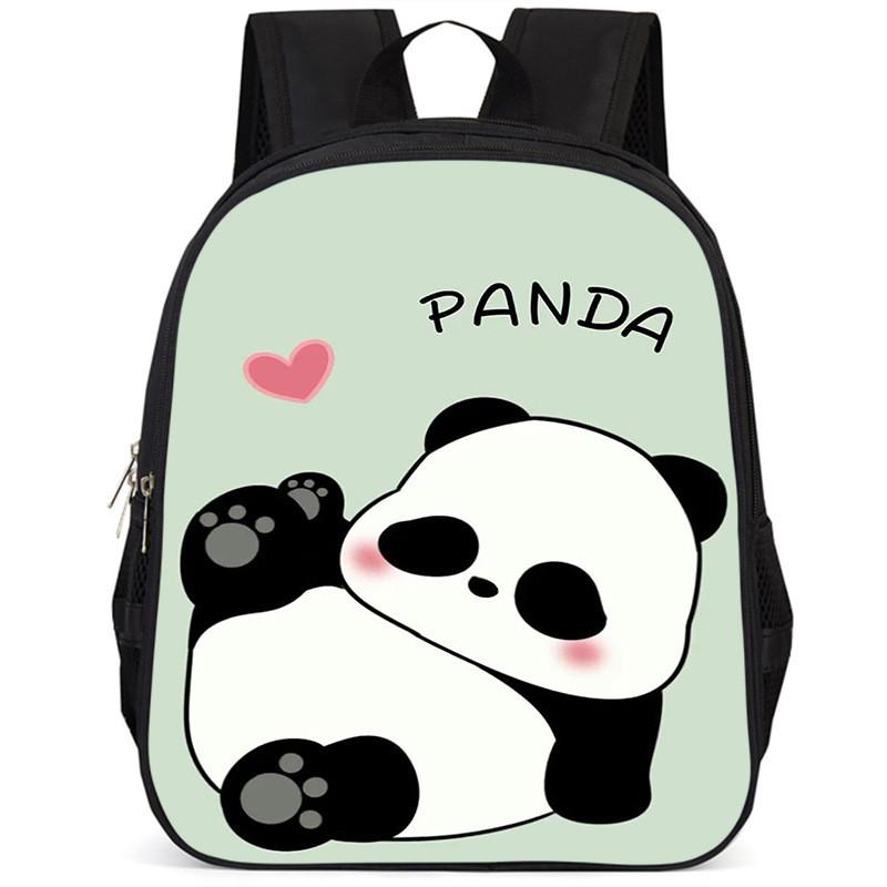 Spacious 15 Inch Panda Backpack For Elementary Kids Lightweight Oxford Cloth