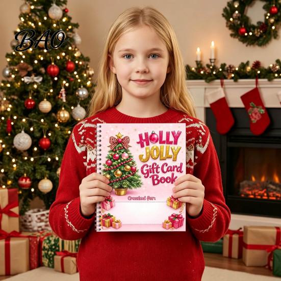 Stocking Stuffers for Teachers Christmas Spiral Bound Book, Vibrant Festive Design Keepsake Booklet, Thoughtful Presents Students Compact Decorative