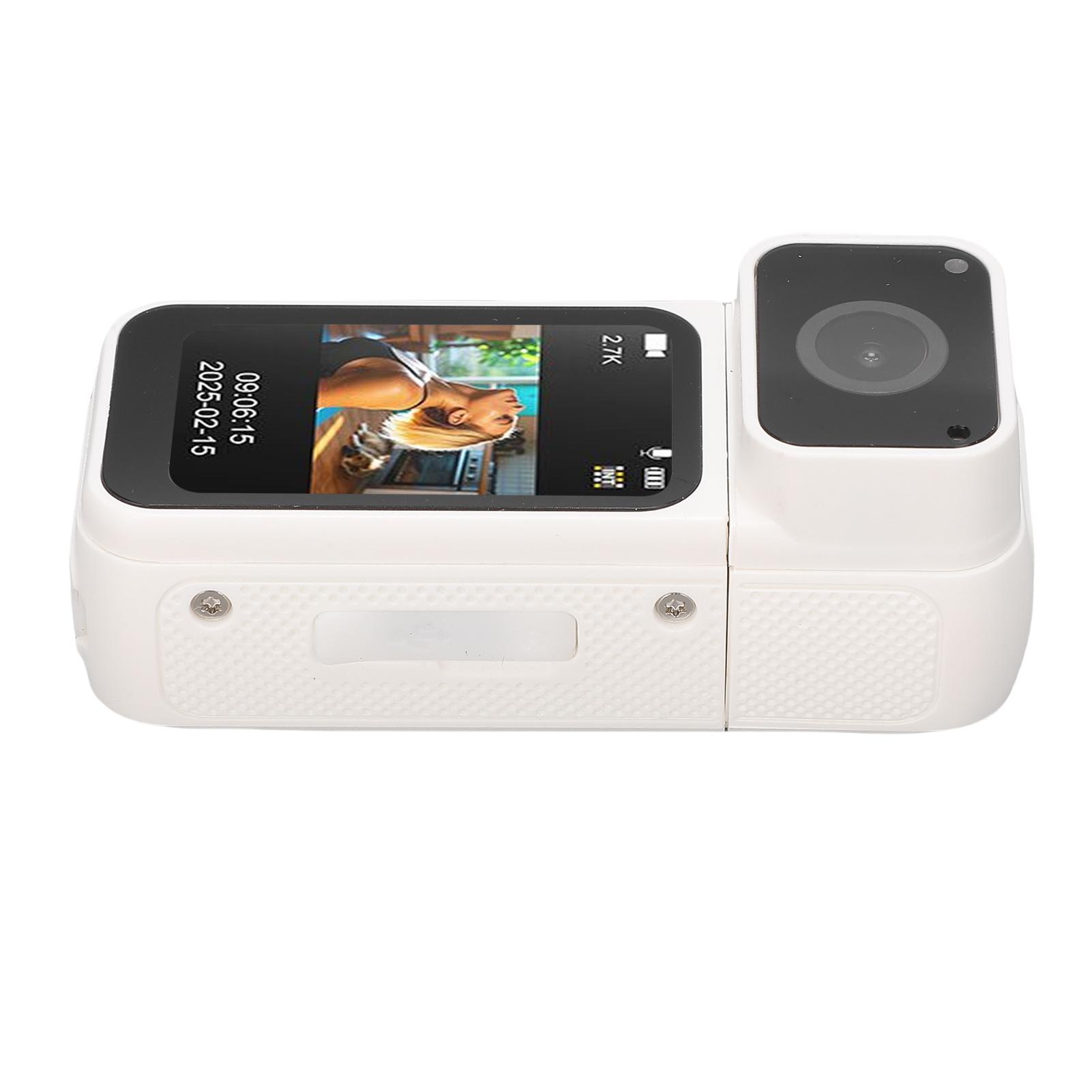 

2.7K Thumb Action Camera Wearable Portable Camcorder with Magnetic Lanyard 180 Degree Rotation POV Recording for Work Travel Pet Walk