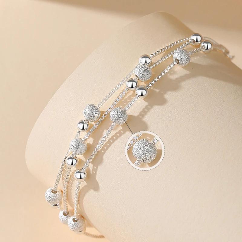 Luxury 925 Sterling Silver Bracelets Lucky Bead Bracelets Woman Original Multi-layer Charm Bracelet Elegant Party Jewelry Gifts