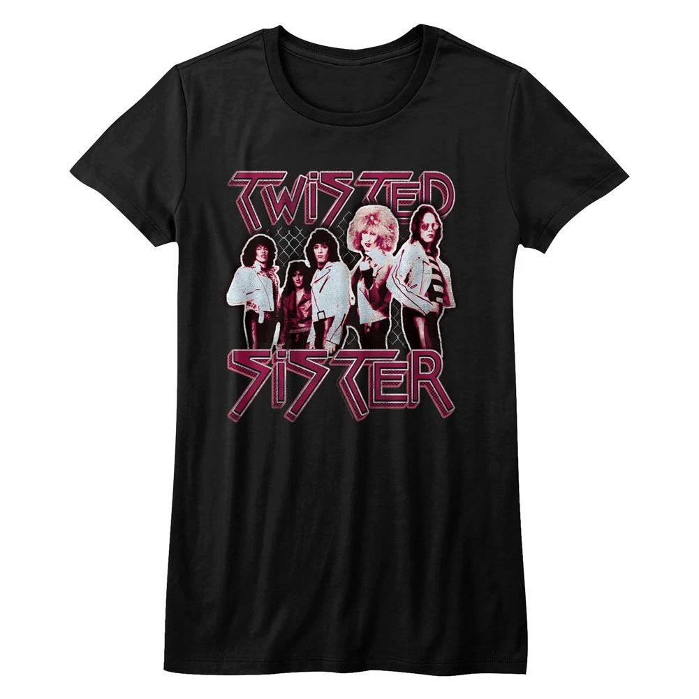 Twisted Sister Group Photo Women s Fitted T Shirt Heavy Metal Music S
