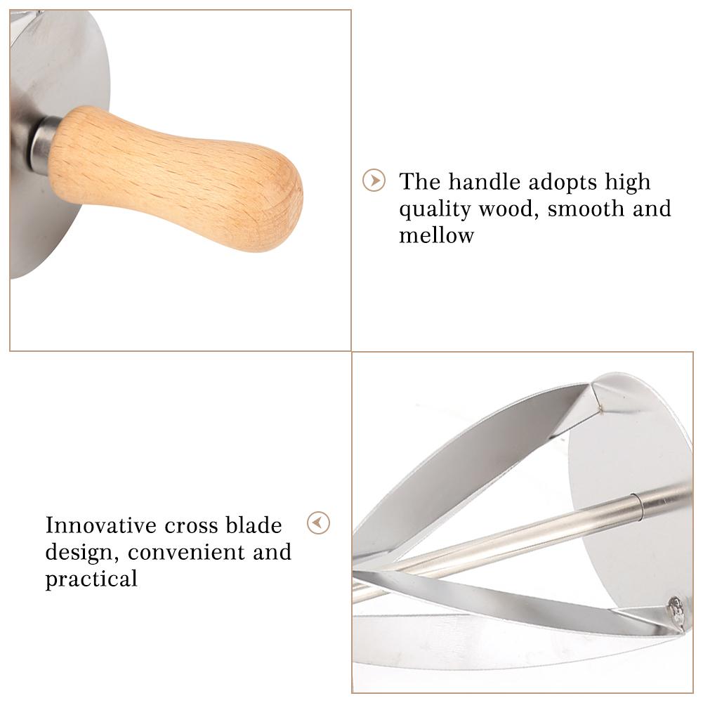 Stainless Steel Croissant Rolling Cutter Bread Dough Pastry Making Tool with Wooden Handle