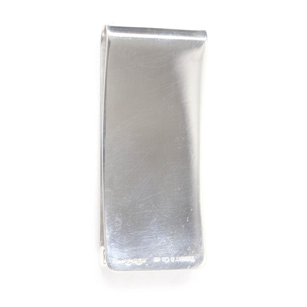 Great TIFFANY&Co. Money clip Logo Bill Clip Silver SV925 mens Used