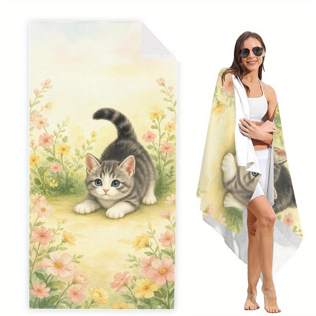 Polyester Beach Towel - Versatile Towel for Swimming, Fitness, Camping, Yoga, Travel & Outdoor Activities