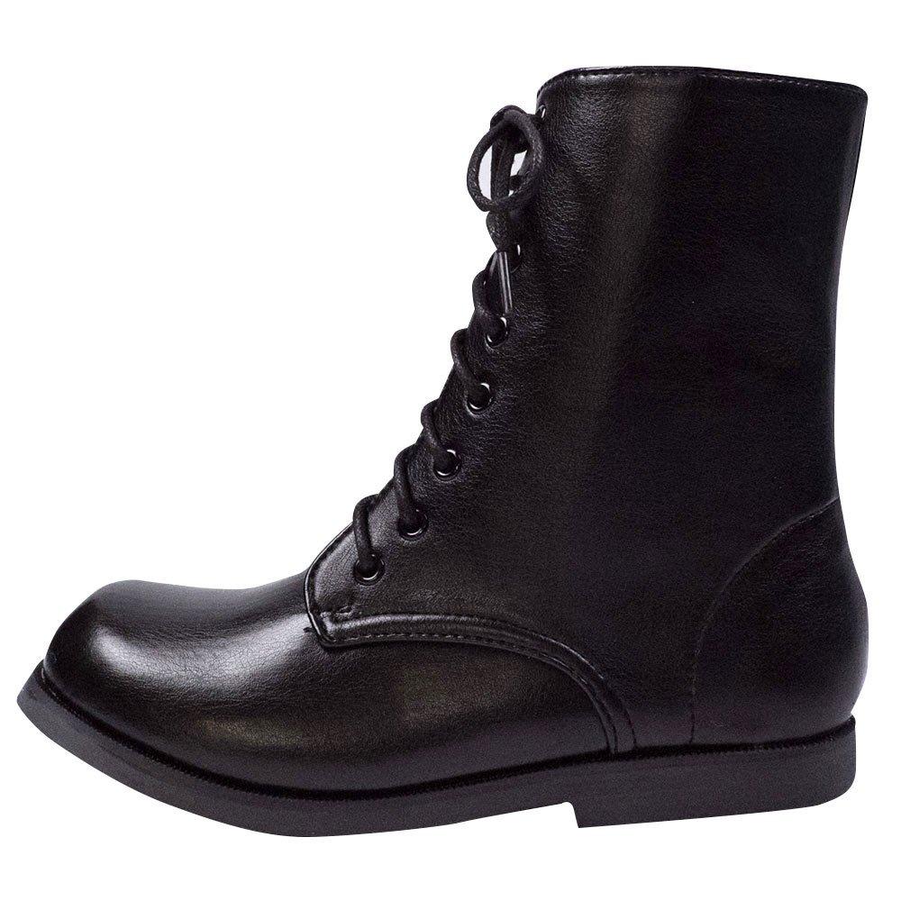 Boots for for Side 8 for Girls [KYOETSU] Children, Hakama, Lace-up, Zipper, Holes, (18.0cm, Black)