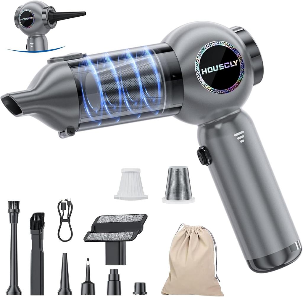 Portable Cordless Car Vacuum 25000Pa, Rechargeable 4-in-1 Handheld Cleaner for Car, Office, Home