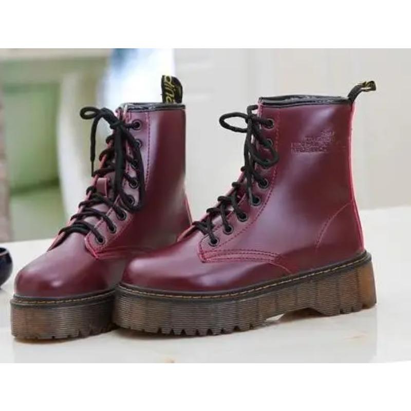 High Quality Platform Autumn and Winter Add Cotton Warm Motorcycle Boots Women's Punk Ankle Boots Size 35-40 C062