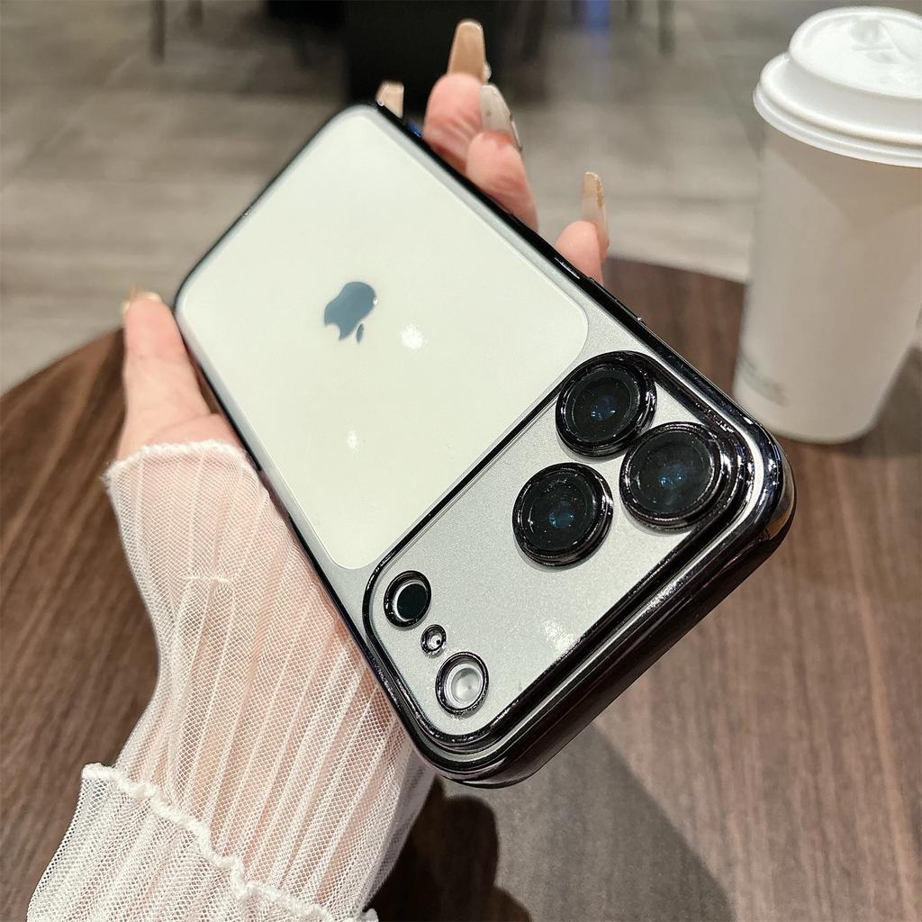 Electroplated TPU Hard Shell Thin Transparent TPU Case for iPhone 17 16 15 14 13 12 11 Pro Max Plus Cover