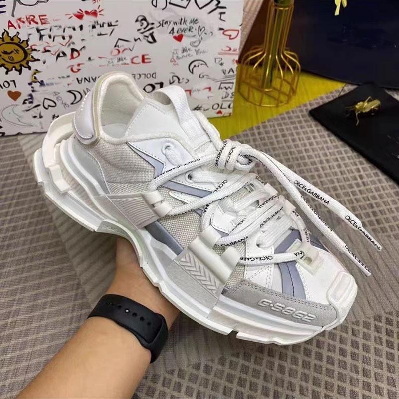 Unisex Chunky Sneakers Low Top Breathable Casual Shoes Men Women Comfortable Round Toe Leather Upper