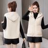 Kapuzen-Fleece-Weste Jacke Herbst Winter Damen Ärmellose Jacke Dame Lässig Warm Weiche Weste Damen
