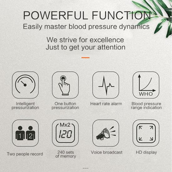 Automatic Blood Pressure Monitor Arm Type Accurate Measurement ABS Upper Arm Blood Pressure