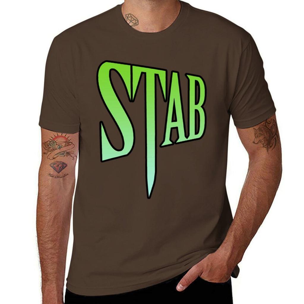 Stab T-Shirt Blacks Summer Tops Hippie Clothes Tops Big and Tall T Shirts for Men