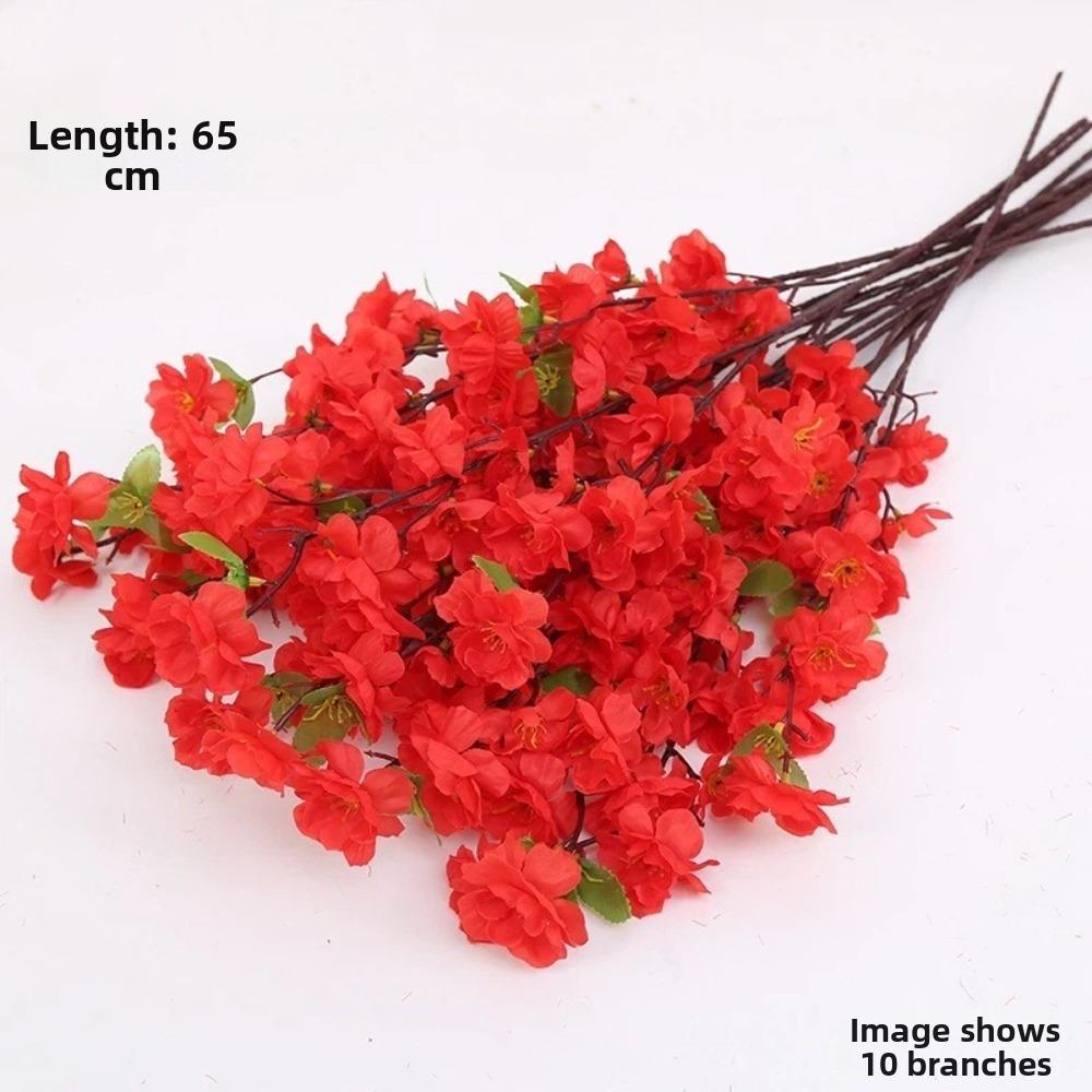 3pcs Lifelike Artificial Sakura Flowers Pink Silk Fake Flowers Peach Blossom Branch Table Center
