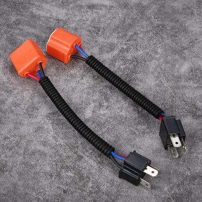 2Pcs H4/9003/HB2 Ceramic Connector Plug Socket Extension Wiring Harness Sockets Adapter