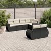 VidaXL Garden Lounge Set with Cushions 7 Pcs, Patio Sofas, Patio Furniture Set, Outdoor Furniture, Black 3221605
