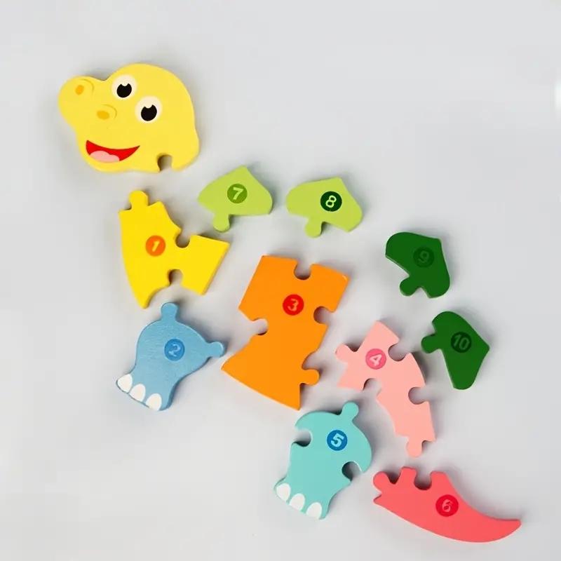 Wooden Puzzles for Kids, Number Puzzle, Dinosaur Puzzles and Animal ,Traffic,Characte Jigsaw Toys for Boy Girl Ideal Gift, 1-6