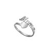 Creative Heart-Shaped English Letter 'Mama' Ring - Fashionable European and American Open Design