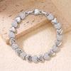 Trendy Heart-shaped Brass Zircon Decor Bracelet with Stainless Steel Chain Elegant Daily Ladies Bling Hand Jewelry