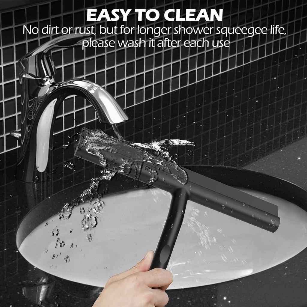 Silicone Glass Wiper - Patented Design for Windows, Showers, and Cars