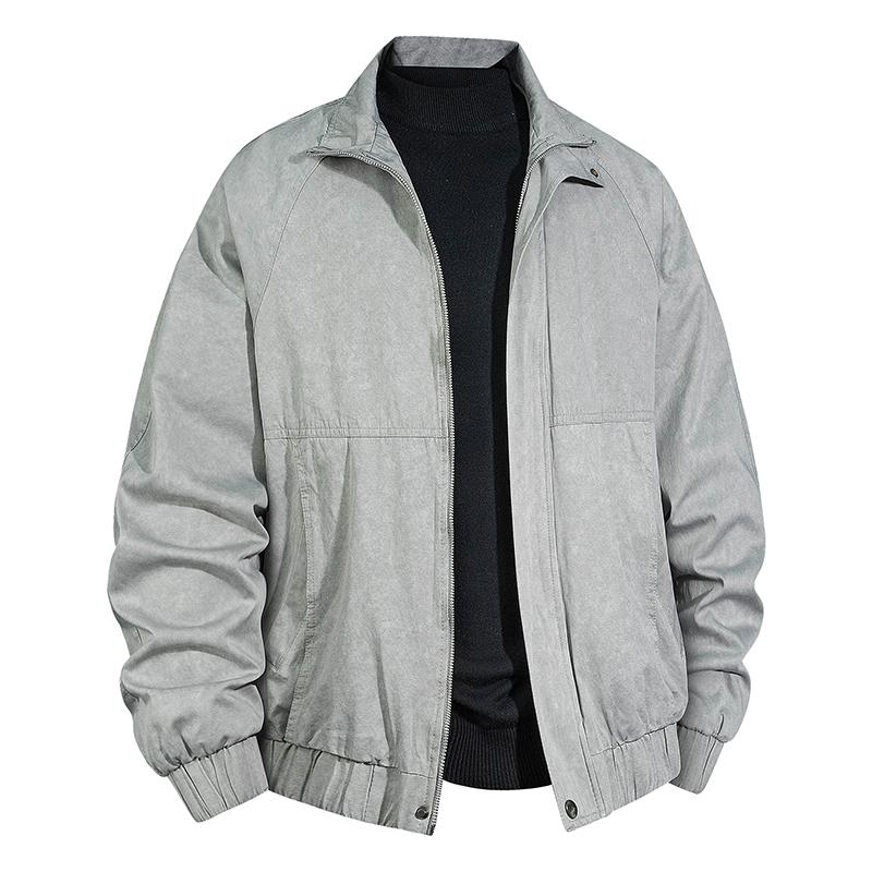 Denim Craft Jacket Men's Retro Workwear Jacket Loose Casual Zipper Top Jacket Jacket