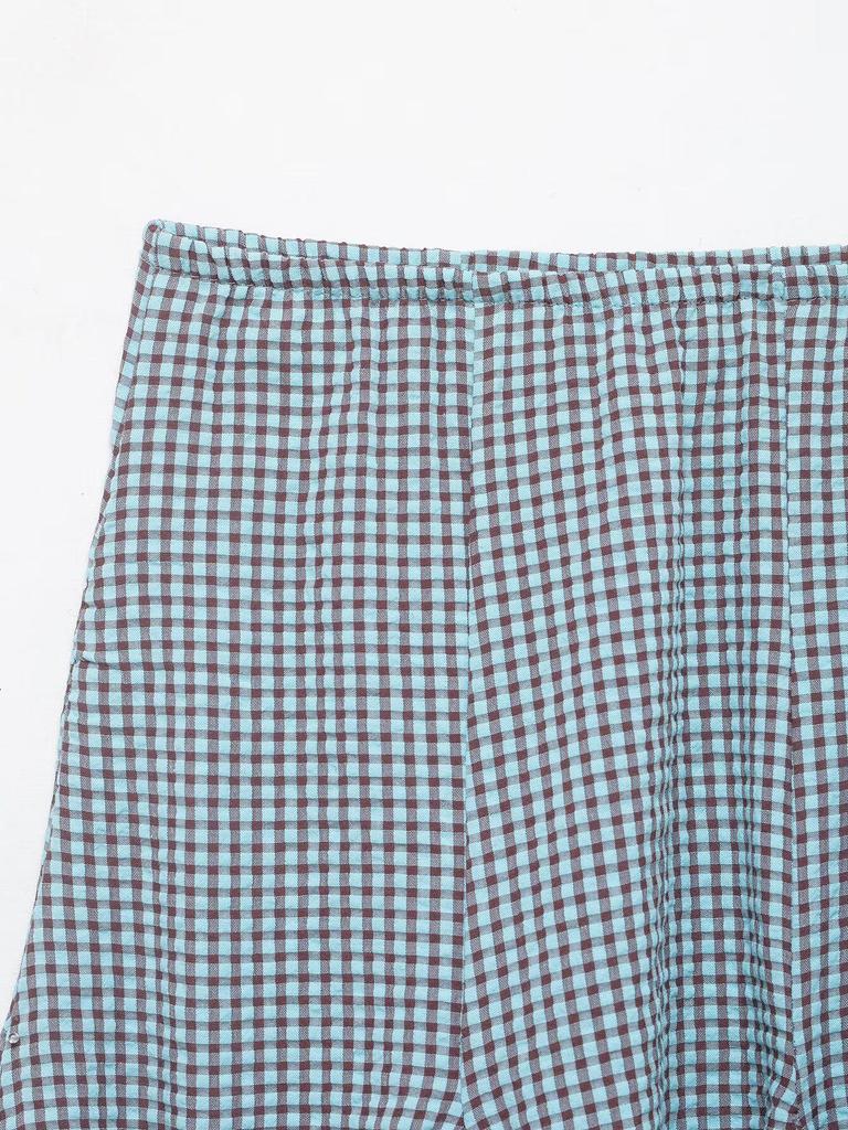 Women's 2025 Plaid Wave Style Wide Hem Midi Skirt