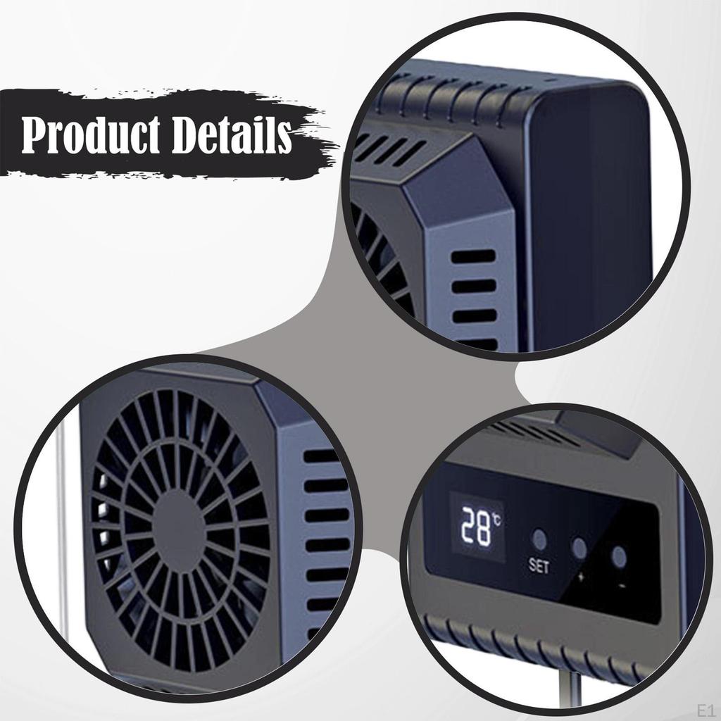 Reptilien Ventilator Thermometer für Papageien Gehege Box Bartagame Schwarz