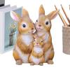 Families Of Three Rabbits Ornament Bunny Statue Outdoor Small Resin Ornaments Neutral Decoration For Door Home Landscaping