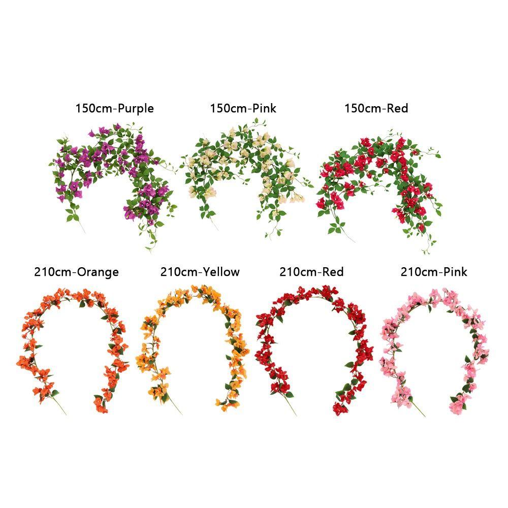 Multicolor Bougainvillea Artificial Flower Vine Hanging Decoration Green Leaves Simulation Flower Vine DIY Photo Props