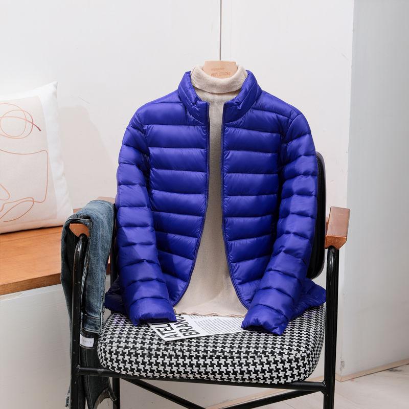 Gepolsterte Jacke Damen Winter Leichte Daunenjacke Stehkragen Lockere Kurze Jacke Gepolsterte Jacke