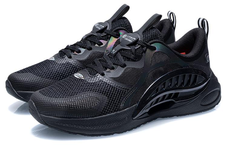 Li Ning Comet Breathable Low Top Running Shoes Men's Black AGLR037-1