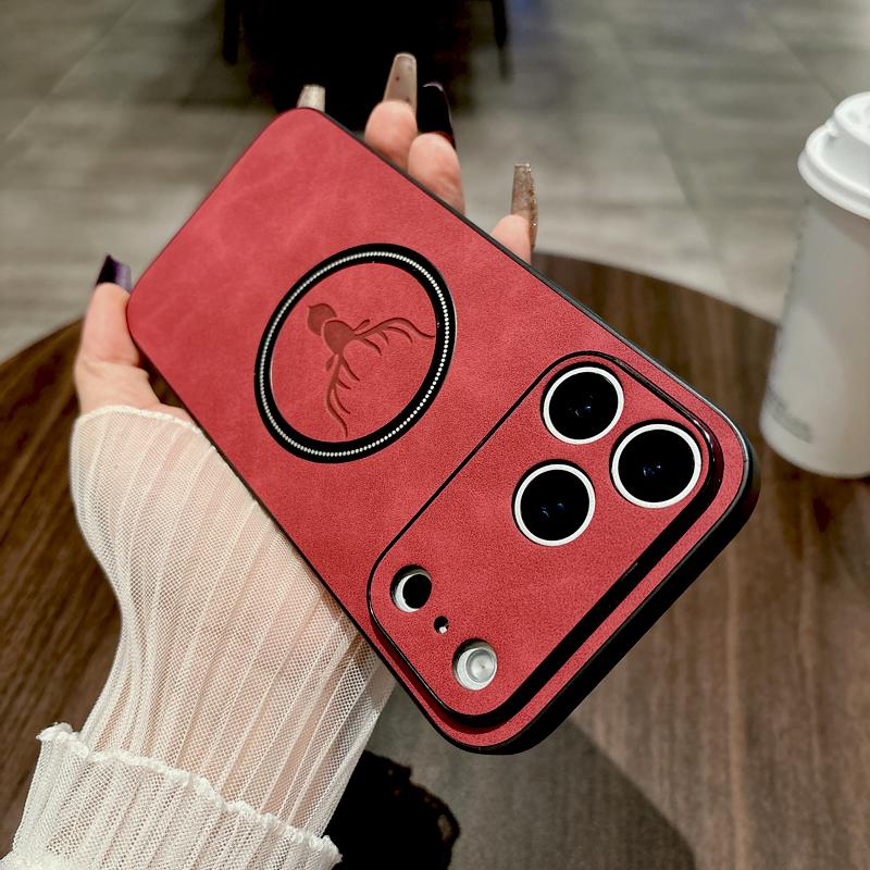 Leather Dear Head Case For For Iphone 17 16 15 14 13 12 11 Pro Max ProMax 17Pro For Iphone17 16Pro Wireless Charge Covers