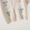 Dimanaf 2025 Autumn Women Bat Vest Sweaters Embroidered Flowers Knitting Buttons Casual Style Loose Sweater