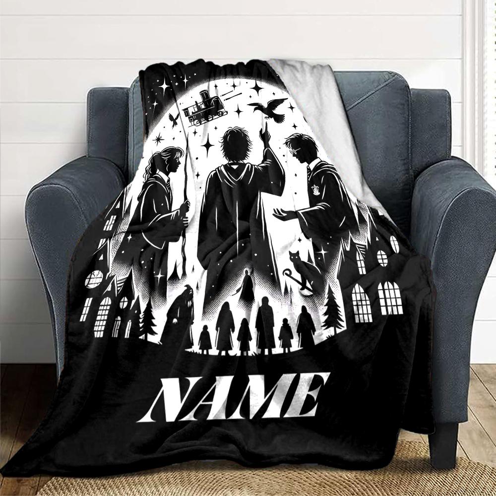 Custom Name Magic Wand Legend blanket for Couch & Bed, Plush Cozy Fuzzy Blanket Super Soft & Warm Blankets for Fall and Winter. 090883