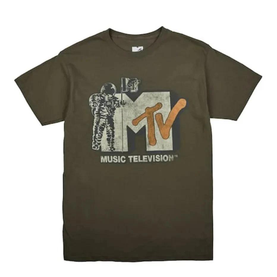 

MTV Music Television Vintage Military Green T-Shirt New 100