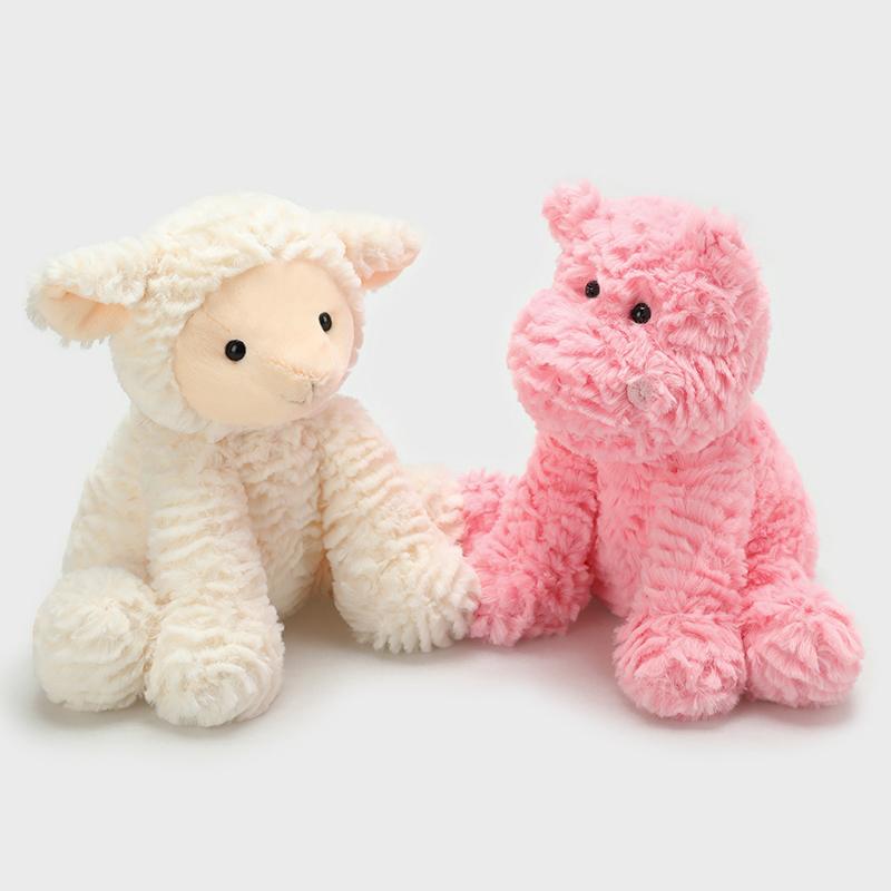 Adorable Stuffed Animals Plush Toy Cartoon Sheep Fox Monkey Cat Pig Hippo Dinosaur Pillow Nap Sleep Bed Cushion Creative Gift