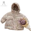 Neue Winter-Daunenjacke für Kinder, koreanisches Blumenmädchen, niedlicher westlicher Stil, kältebeständige warme Jacke für Babys