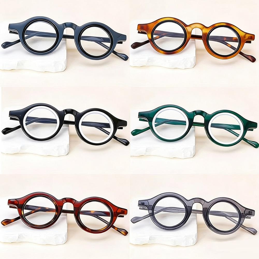New Men Women Anti Blue Glasses Vintage Fashion Versatile Color Blocking Eyeglasses Unisex Circle Blocking Blue Light Eyewear