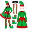 Family Matching Cosplay Clothing Green Elf Dress Xmas Suit New Christmas Elf Costume  New Year