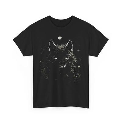 HOT SALE New Horror Wolf T-Shirt Creepy Retro Werewolf Tee Alt Gothic Moon Shirt Lofi Dark Nature UNISEX Apparel Men Tee