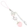Cute Peach Phone Charm Stylish Keychain Pendant Bowknot Flower Beaded Keyring Personalized Accessory for Women and Girls