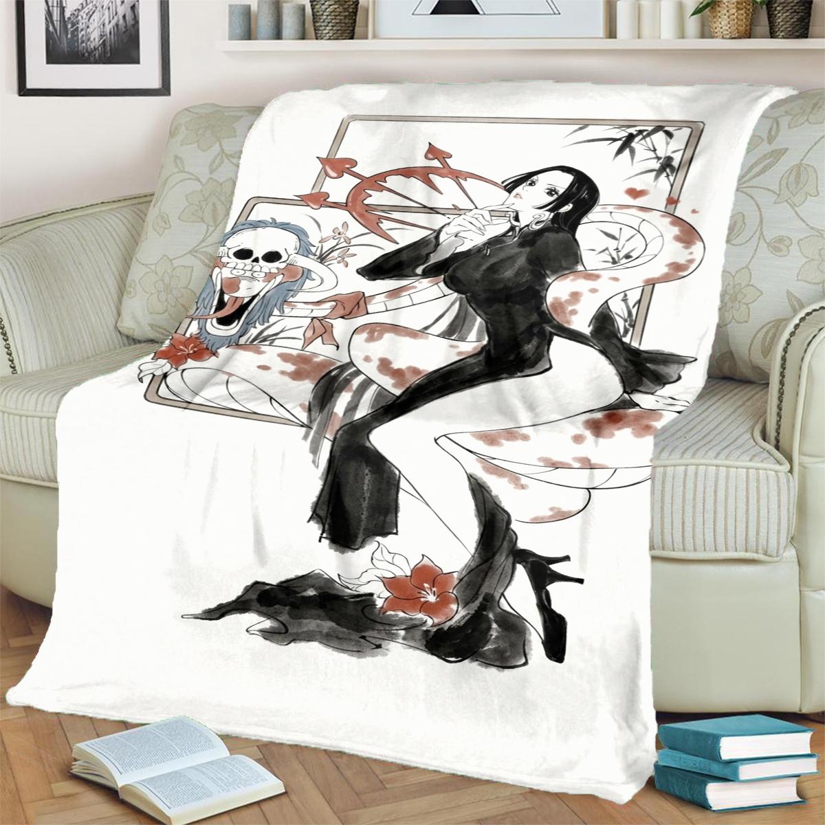 

Soft Warm Flannel Blanket Featuring ONE PIECE for Home, Sofa, Bed and Outdoor Picnics 75x90cm