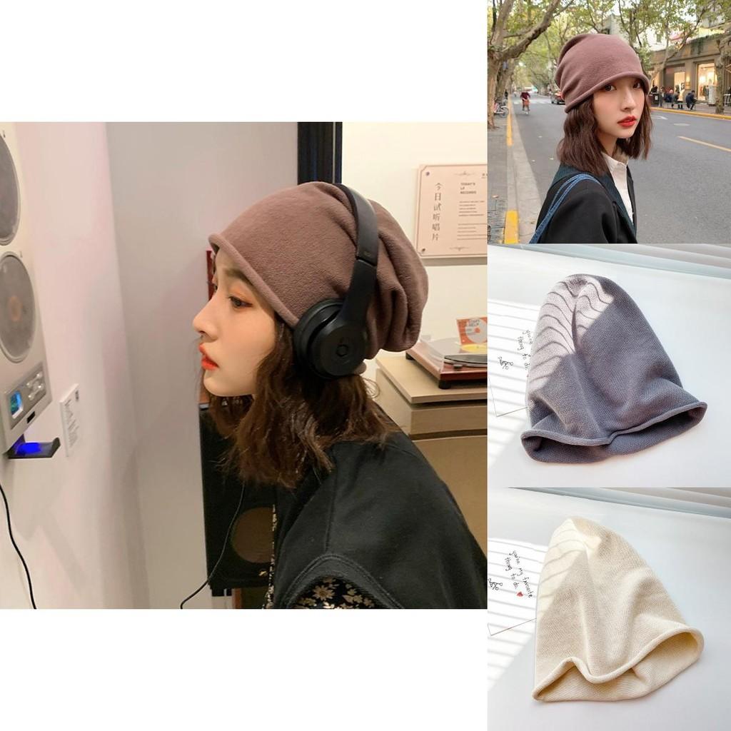 Soft Knit Cotton-polyester Beanie For Women Warm Winter Hat In Stylish Black